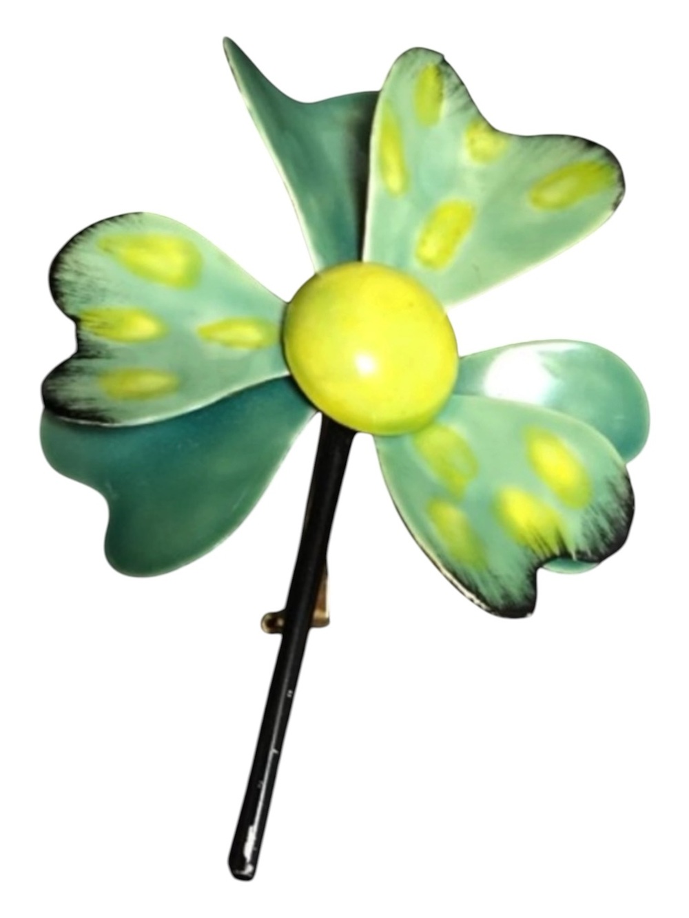Vintage Original by Robert Enamel Flower or Shamrock Brooch